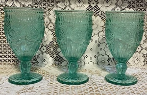 Pioneer Frau Kelche 3er Set türkis 6-3/4" Fuß - Bild 1 von 1