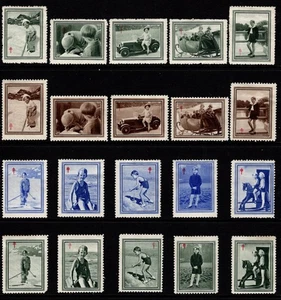 Belgium "Royal Children" - TB Seals - 4 Sets of 5 MH HR - Picture 1 of 2