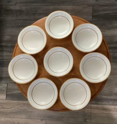 Wedgwood Gold Rimmed bone china rimmed soup bowls - SET of 8, X7000 - Image 1 of 4