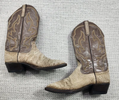 Botas de Vaquero Western Para Hombre Marrón Cuero Texturizado Punta Western Wear Foto 1 de 4