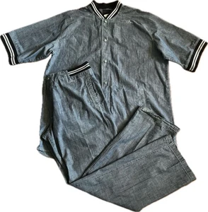 Vintage Sean John Herren XL blau lang Baseball Stil Jeansjacke Hose Set RAR! - Bild 1 von 20