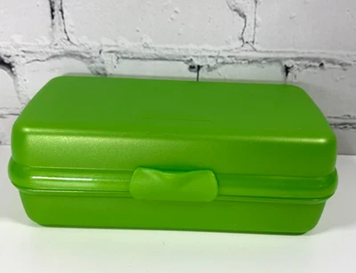 Tupperware Green Mint Sandwich Keeper Rectangular Container 7.5" X 4" X 2.75" - Image 1 of 4