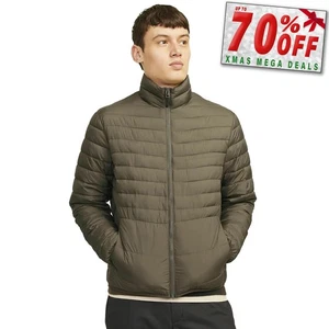 Jack & Jones Estate Mens Puffer Jacket Warm Winter Padded Cosy Puffa Zip Coat  - Picture 1 of 5