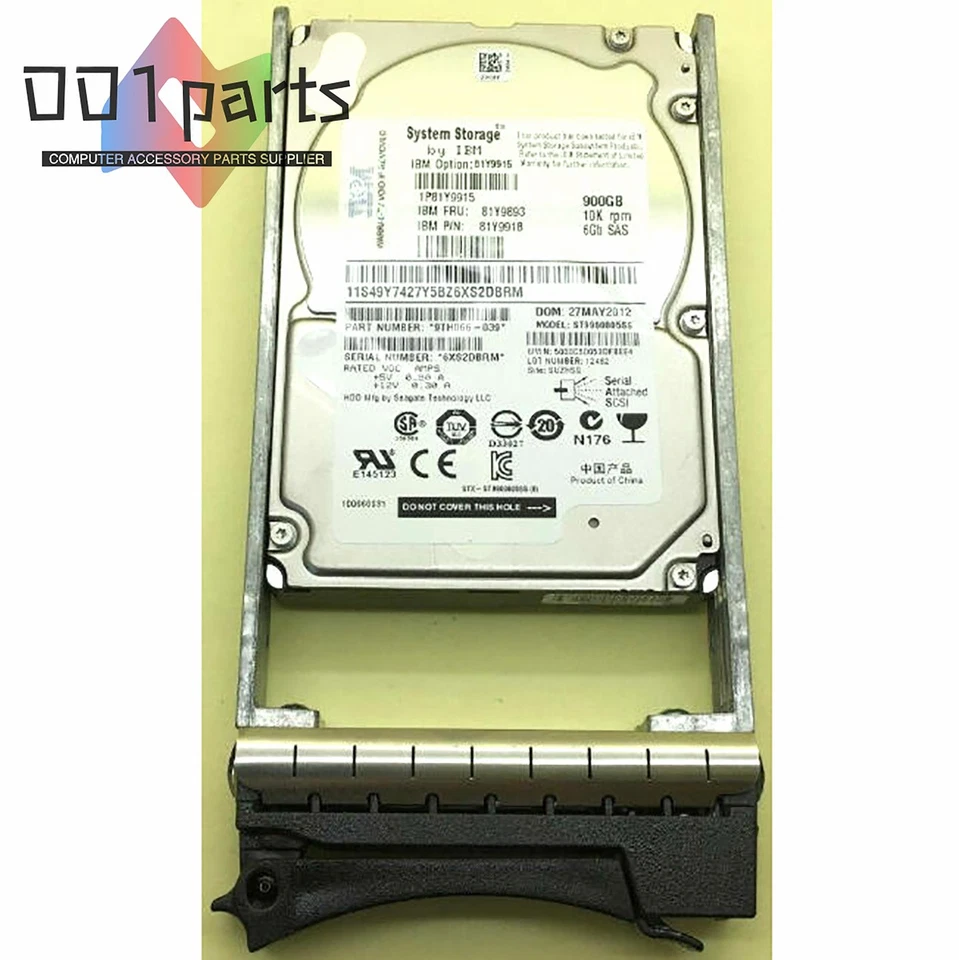 IBM 900GB 2.5" 10K 6G SAS Hard Drive 81Y9915 81Y9918 ST9900805SS 81Y9893 - Image 1 of 1