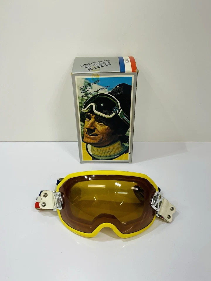 Винтажные лыжные очки Jean Claude KILLY PRO в желтой оправе с янтарными линзами сделано во Франции - Изображение 1 из 4