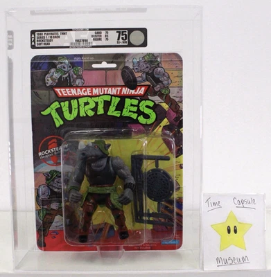 TMNT Rocksteady Teenage Mutant Ninja Turtles Action Figure 10 back Soft Head AFA - image 1 of 4