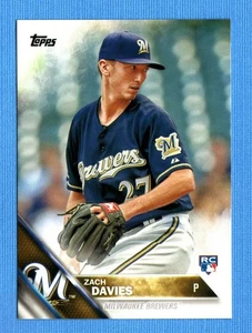 2016 Topps #581 Zach Davies Milwaukee Brewers - Picture 1 of 1