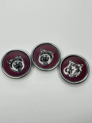 3x RARE JAGUAR XJ6 XJS XJ8 XK8 WHEEL CENTER HUB CAP PINK CHROME OEM *READ* - Image 1 of 4