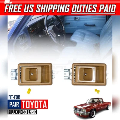 Manija de puerta interior interior LR marrón para camioneta Toyota Hilux LN50 LN56 Ln 1984-88 Foto 1 de 4