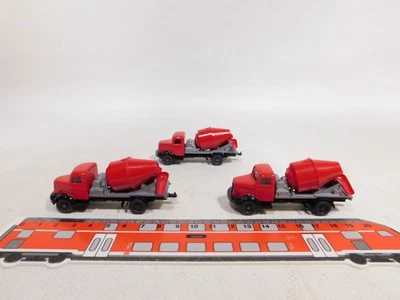 3x wiking H0 1:87 Modello Betoniera Henschel Hs 100 53 B Rosso Mint # DX187-0,5 - Immagine 1 di 4