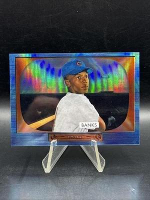 2013 Bowman Chrome #242 Ernie Banks refrator de safira azul reimpressões de novato - Imagem 1 de 2