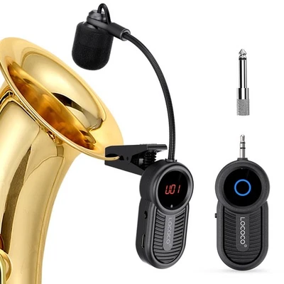 Wireless Saxophone Microphone System for Instruments: UHF Rechargeable Instru... - Image 1 of 4