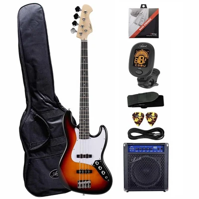 Artist AJB Sunburst Bass Guitar w/ Accessories & BA30 Amp - image 1 of 4