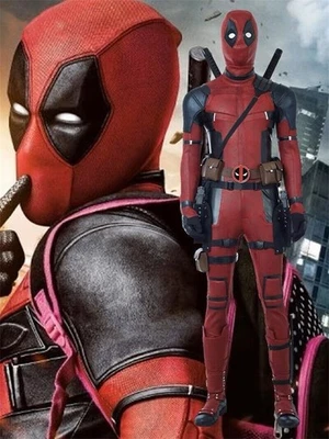 Fantasia Cosplay Deadpool Macacão Deadpool Bodysuit Sapatos Masculinos Roupas de Halloween - Imagem 1 de 4
