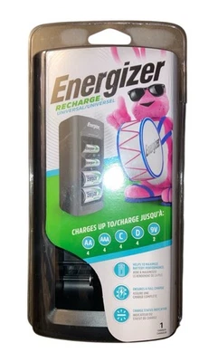 Energizer Recharge Black Universal (AA/AAA/4C/4D/9V) NiMH Battery Charger 1 pk - Image 1 of 4