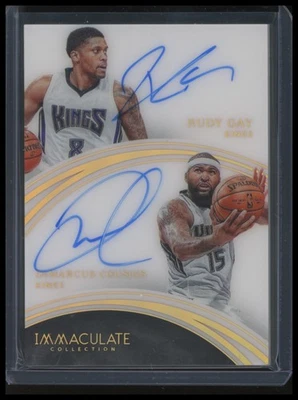 2015-16 Immaculate Basketball Rudy Gay Demarcus Cousins #24 Dual On-Card Auto - Image 1 of 2