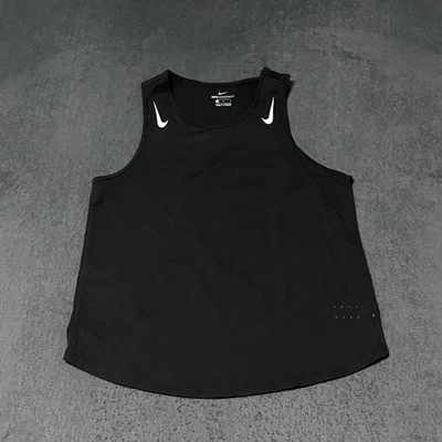 Camiseta regata Nike feminina L preta Dri-Fit ADV Aeroswift singlete corrida - Imagem 1 de 4