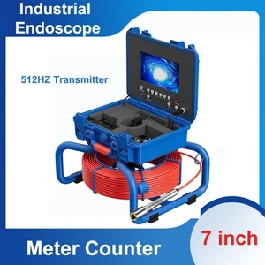 Pipe Inspection Camera 512 hz Sewer Camera Self Leveling w/ Meter Counter 7" 30M - Picture 1 of 20
