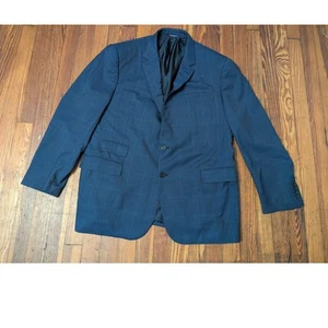 Ralph Lauren Purple Label Blue Plaid Mens 48R Blazer Made in Italy - Picture 1 of 14