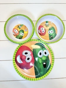 Vintage 2000 Veggie Tales Melamin Teller & 2 Schüsseln Zak Designs 5,5" Große Idee - Bild 1 von 11