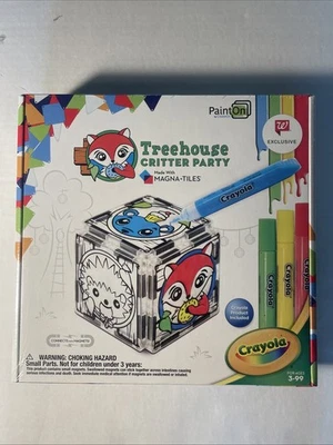 PaintOn by CreateOn Crayola Treehouse Critter Party Magna-Tiles Kids Art Toy NEW - Image 1 of 3