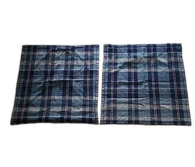VTG Ralph Lauren  Tartan Plaid Euro Pillow Shams 26x26”, Set Of 2 Button Closure - Image 1 of 4