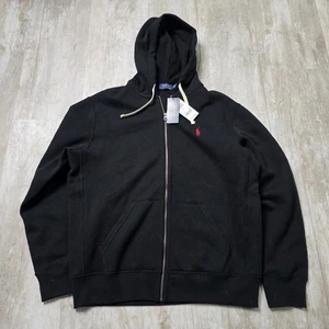 Polo Ralph Lauren uomo nera felpa intera con zip nuova con etichetta! Taglia Large  - Foto 1 di 7