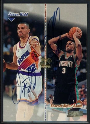 1998-99 Stadium Club Co-Signers #CO11 Jason Kidd & Shareef Abdur-Rahim DUAL AUTO - Image 1 of 2