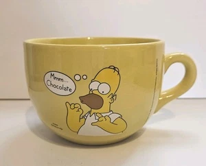 Vintage 2000's The Simpsons Homer Simpson "mmm Chocolate" Large Yellow Mug VGC - Picture 1 of 11