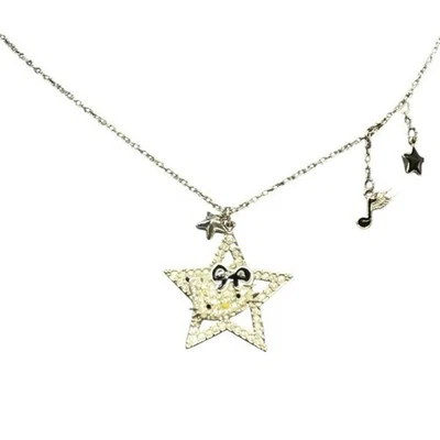 Swarovski × Hello Kitty Collaboration Kawaii silberfarben Stern Halskette sauber - Bild 1 von 4