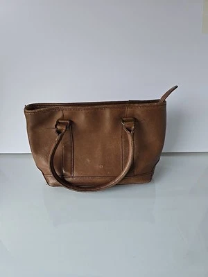 BOLSO DE HOMBRO DE CUERO MARRÓN VINTAGE L BEAN TAMAÑO MEDIANO DOBLE ASA 12X8 Foto 1 de 4