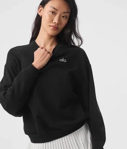 Alo Accolade crew neck pullover jumper black oversized size large new with tags - Bild 1 von 6