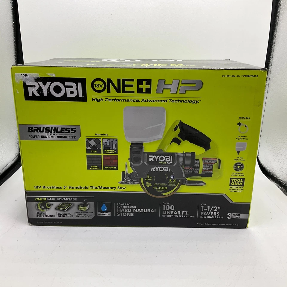 Ryobi PBLHTS01B ONE+ HP 18V Cordless Handheld Wet/Dry Masonry Tile Saw