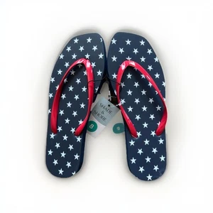 Shade & Shore Summer Flip Flops -Size 8 - Red, White & Blue - Imagen 1 de 2