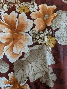 2.7 Yds x 21" Red Peach Floral Material Fabric Crafts Sewing Doll Bear Curtains - Picture 1 of 6