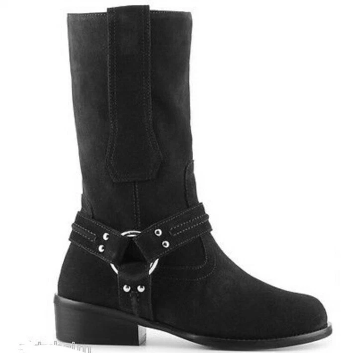 Giuseppe Zanotti 39/9 Gamuza Arnés Moto Botas Western Media Pantorrilla Cuero Bota Foto 1 de 4