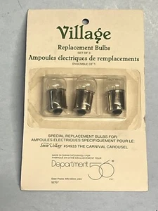 DEPT 56 VILLAGE LIGHTING - REPLACEMENT BULBS 52707 SET 3 CARNIVAL CAROUSEL 54933 - Picture 1 of 1