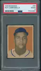 1949 Bowman Baseball #84 Roy Campanella Rookie Card Graded PSA 2 GOOD B6 - Bild 1 von 2
