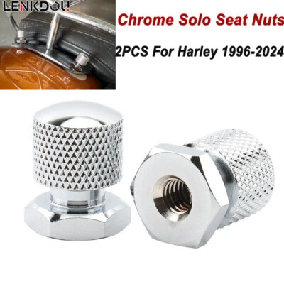 2x Solo Mounting Nuts Seat Bolts Chrome For Harley Road King Road Glide Softail - Image 1 of 4