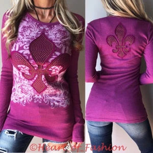 Prenda para motociclista térmica de punto de gofres VOCAL para mujer embellecida con flor de lis manga larga - Imagen 1 de 6