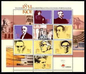 Portugal 2001 Famous People Mint MNH Miniature Sheet SC 2395 FV €3.39 CV $8.75 - Picture 1 of 1