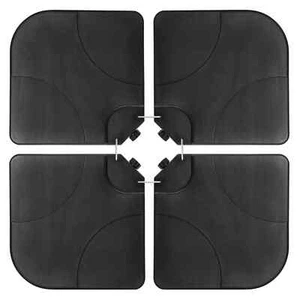 4-Piece Heavy Duty Cantilever Offset Patio Umbrella Base Stand Square Plate Set - Picture 1 of 12