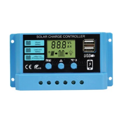 10A/20A/30A PWM Solar Charge Controller 12V 24V Solar Panel Battery Regulator - Bild 1 von 4