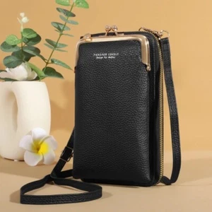 Crossbody Bag Women Leather Shoulder Small Messenger Black Purse Fashion Handbag - Picture 1 of 16