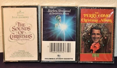 BRAND NEW! 3 Christmas Cassettes- Streisand, Andrews, Como -Still Shrink-wrapped - Image 1 of 4
