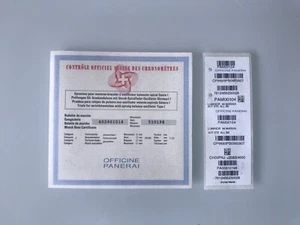 OFFICINE PANERAI COSC Certificato Certificate Automatic PAM00104 Label Sticker - Foto 1 di 4