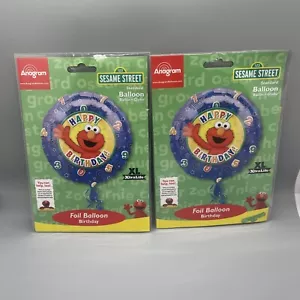 Sesame Street Elmo Happy Birthday Foil Balloon 18” Anagram Set Of 2 - Picture 1 of 5