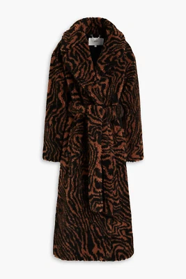 NEW  A.L.C. Anderson Tiger Stripe Faux Fur Retro Coat Size Size M  #C3874 - Image 1 of 4