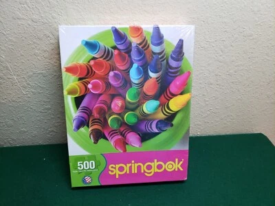 500 pc Sealed Springbok Bright Crayons Twist of Color Puzzle 20"x20" New - Image 1 of 4
