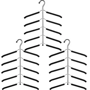 3 Pack 5-In-1 Multi-Layer Clothes Hanger Blouse Tree Shirt Hangers for Closet - Picture 1 of 7